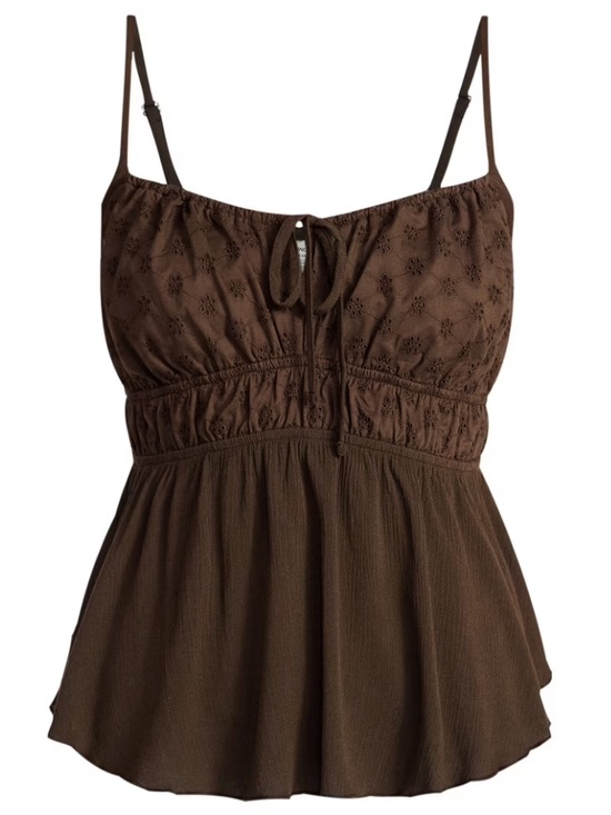 No Boundaries Tops - No Boundaries Eyelet Tie Front Cami
